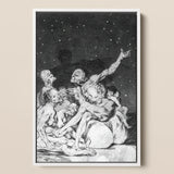 Arrival of Dawn and the Break-up a Witches’ Gathering - Francisco De Goya Fine Art Print / Canvas, 12x18’’ / 31x46cm / White Frame, Posters