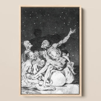 Arrival of Dawn and the Break-up a Witches’ Gathering - Francisco De Goya Framed Canvas, 12x18’’ / 31x46cm / Natural Floating Frame, Framed