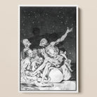 Arrival of Dawn and the Break-up a Witches’ Gathering - Francisco De Goya Framed Canvas, 12x18’’ / 31x46cm / White Floating Frame, Framed