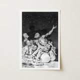 Arrival of Dawn and the Break-up a Witches’ Gathering - Francisco De Goya Fine Art Print / Canvas Black-and-white Lithograph Dramatic Scene