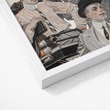 Framed Vintage-style Illustration Men Suits Hats Classic Car Arrow Collars, Cluett Shirts, Plate Turned Menswear, Retail, Leyendecker Art