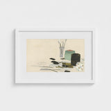 Art Supplies - Kamisaka Sekka Meiji Print / Canvas Minimalist White-framed Artwork Life Beige Surface Sekka’s, Momoyogusa Series