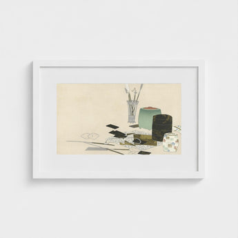 Art Supplies - Kamisaka Sekka Meiji Print / Canvas Minimalist White-framed Artwork Life Beige Surface Sekka’s, Momoyogusa Series