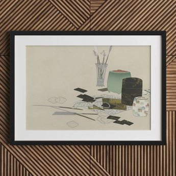 Kunstbedarf - Kamisaka Sekka Meiji Druck, 30x20’’ / 76x51cm / Schwarzer Rahmen / 2’’ Passepartout, Poster, Drucke & Visuelle Kunstwerke, Toby Leon