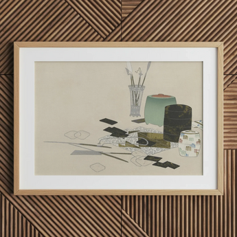 Kunstbedarf - Kamisaka Sekka Meiji Druck, 30x20’’ / 76x51cm / Naturrahmen / 2’’ Passepartout, Poster, Drucke & Visuelle Kunstwerke, Toby Leon