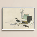 Art Supplies - Kamisaka Sekka Meiji Print / Canvas, 17x12’’ / A3 / White Frame, Posters Prints & Visual Artwork, Toby Leon