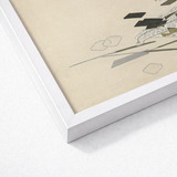 Minimalist White Frame Beige Artwork Abstract Geometric Shapes Kamisaka Sekka’s Art, Momoyogusa Series Epitomizes, Rinpa School’s Fusion