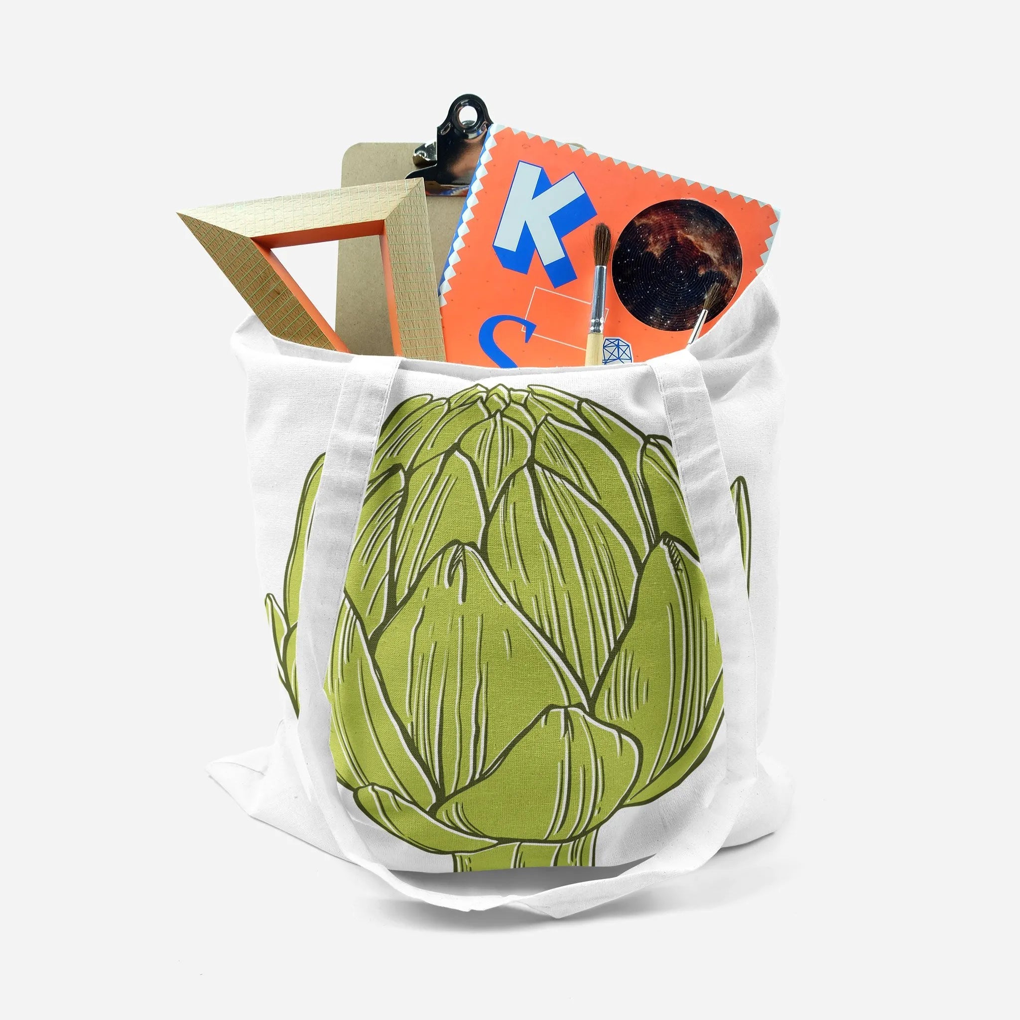 Artichoke Tote - 100% Organic Cotton Reusable Grocery Bag - Shopping Totes - Aesthetic Art