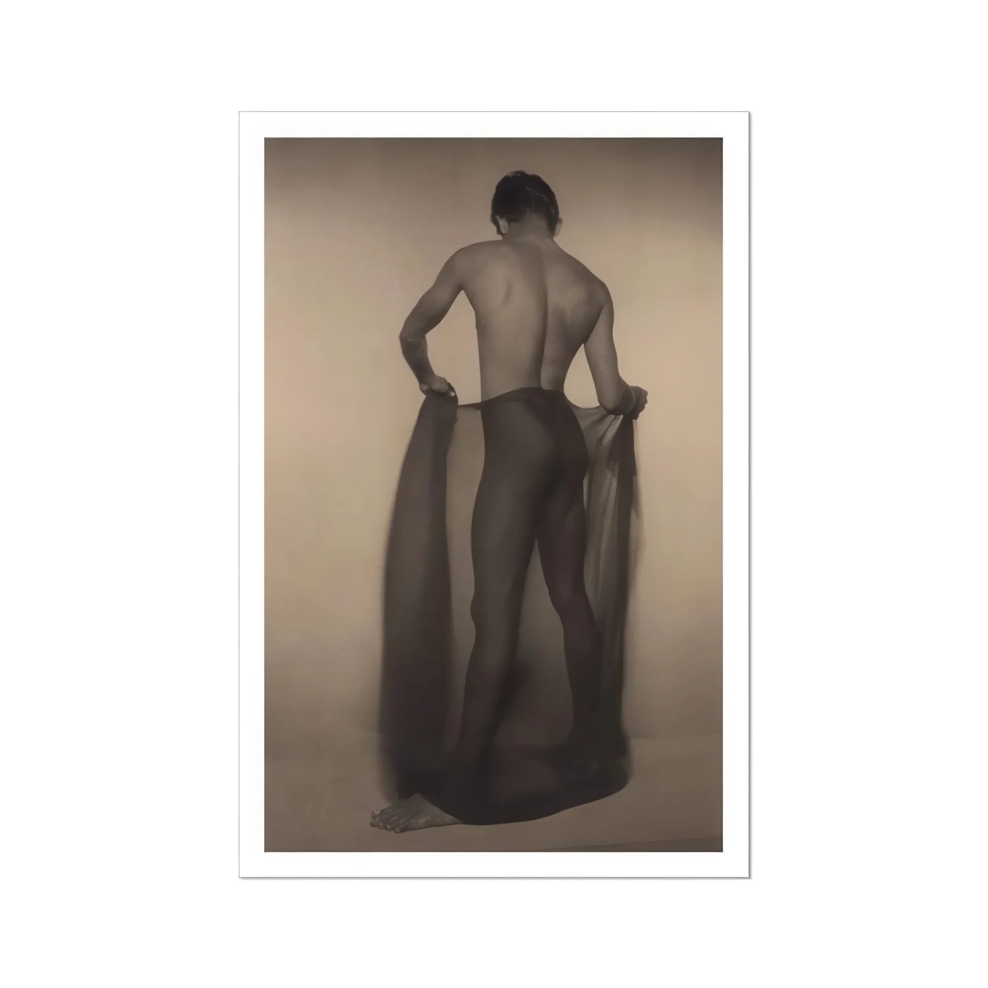 Male Nude Draped in Vetti - Lionel Wendt Queer Art Print Posters Prints & Visual Artwork