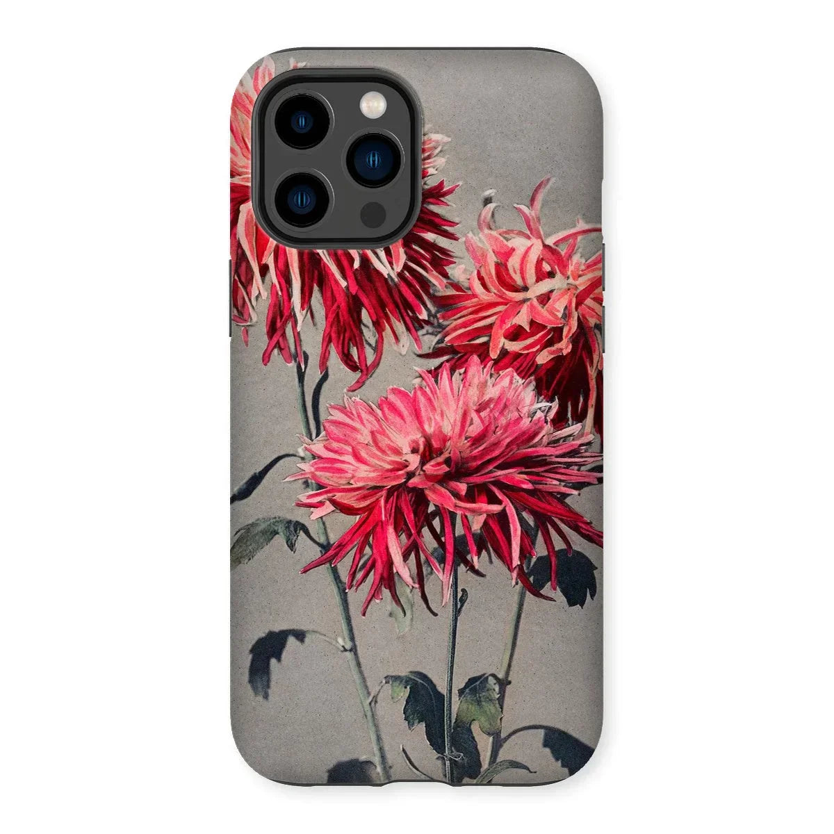 Asa–dsuma–bune - Kazumasa Ogawa Floral Iphone Case, 14 Pro Max / Matte, Iphone Case Floral Design Vibrant Pink Chrysanthemums