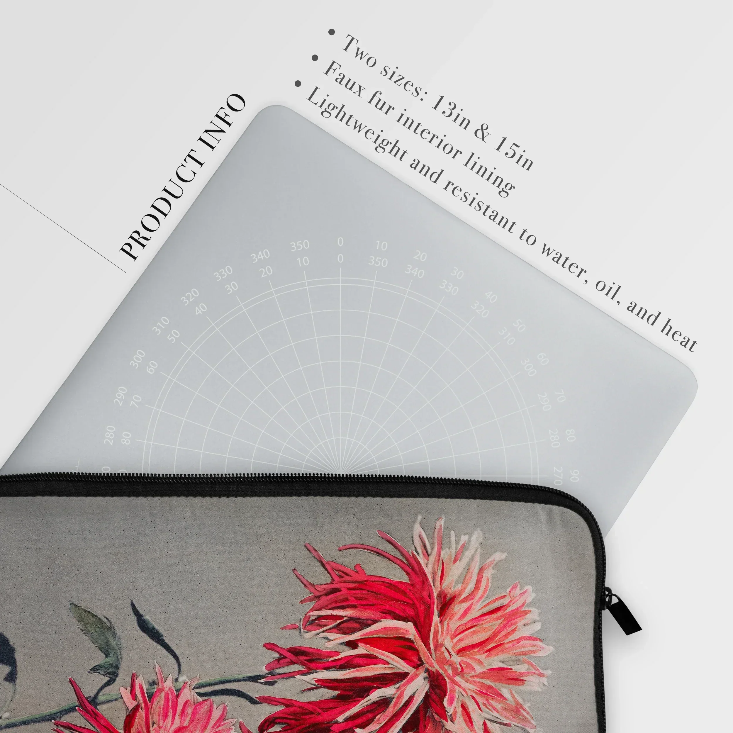 Asa-dsuma-bune - Kazumasa Ogawa Floral Laptop Sleeve, Laptop Sleeve Floral Design Vibrant Pink Flowers