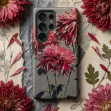 Asa–dsuma–bune - Kazumasa Ogawa Floral Phone Case Phone Case Detailed Illustration Vibrant Red Chrysanthemums Delicate Kazumasa Ogawa,
