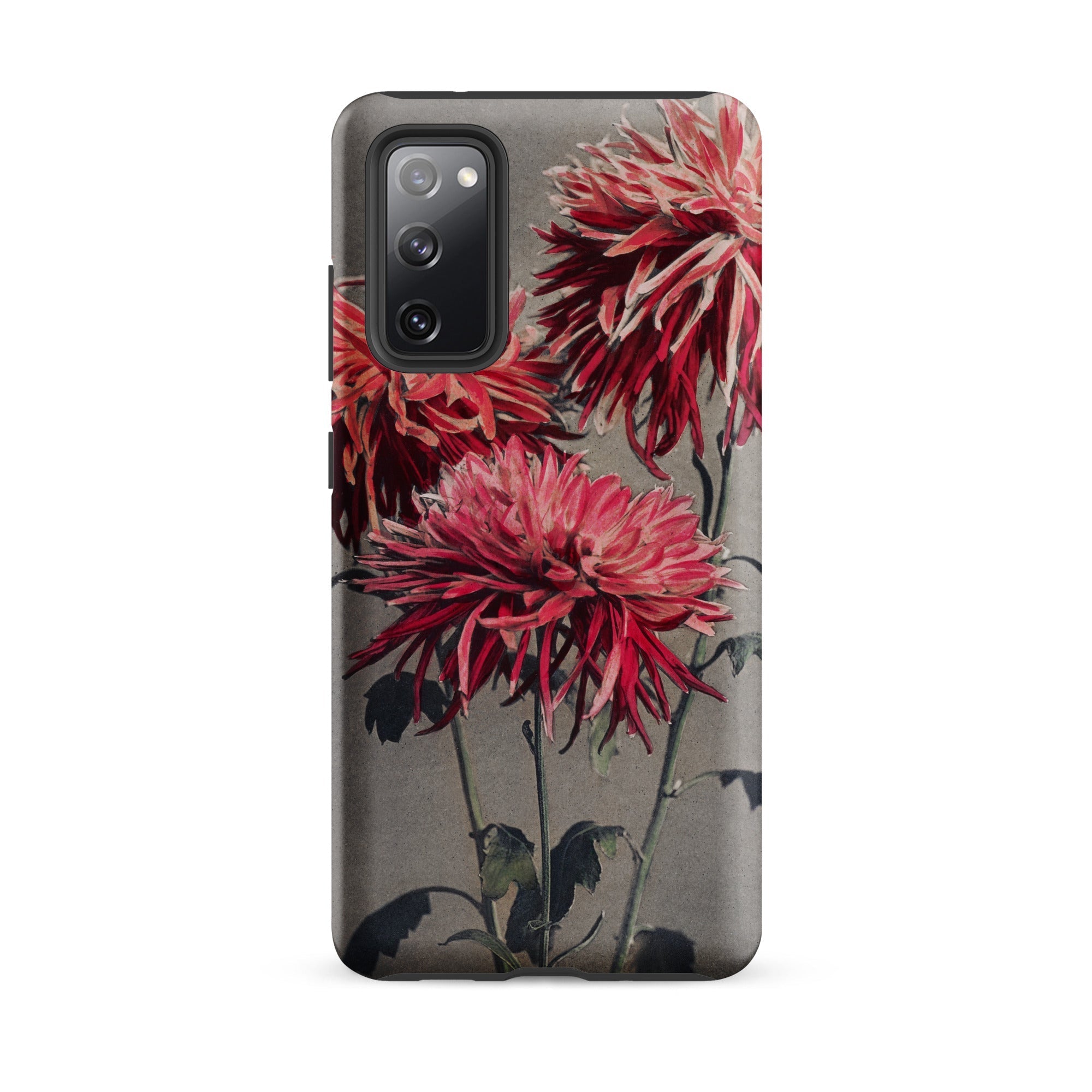 Asa–dsuma–bune Kazumasa Ogawa Floral Samsung Case, Galaxy S20 Fe / Matte, Smartphone Case Botanical Illustration Red Pink Dahlia Flowers