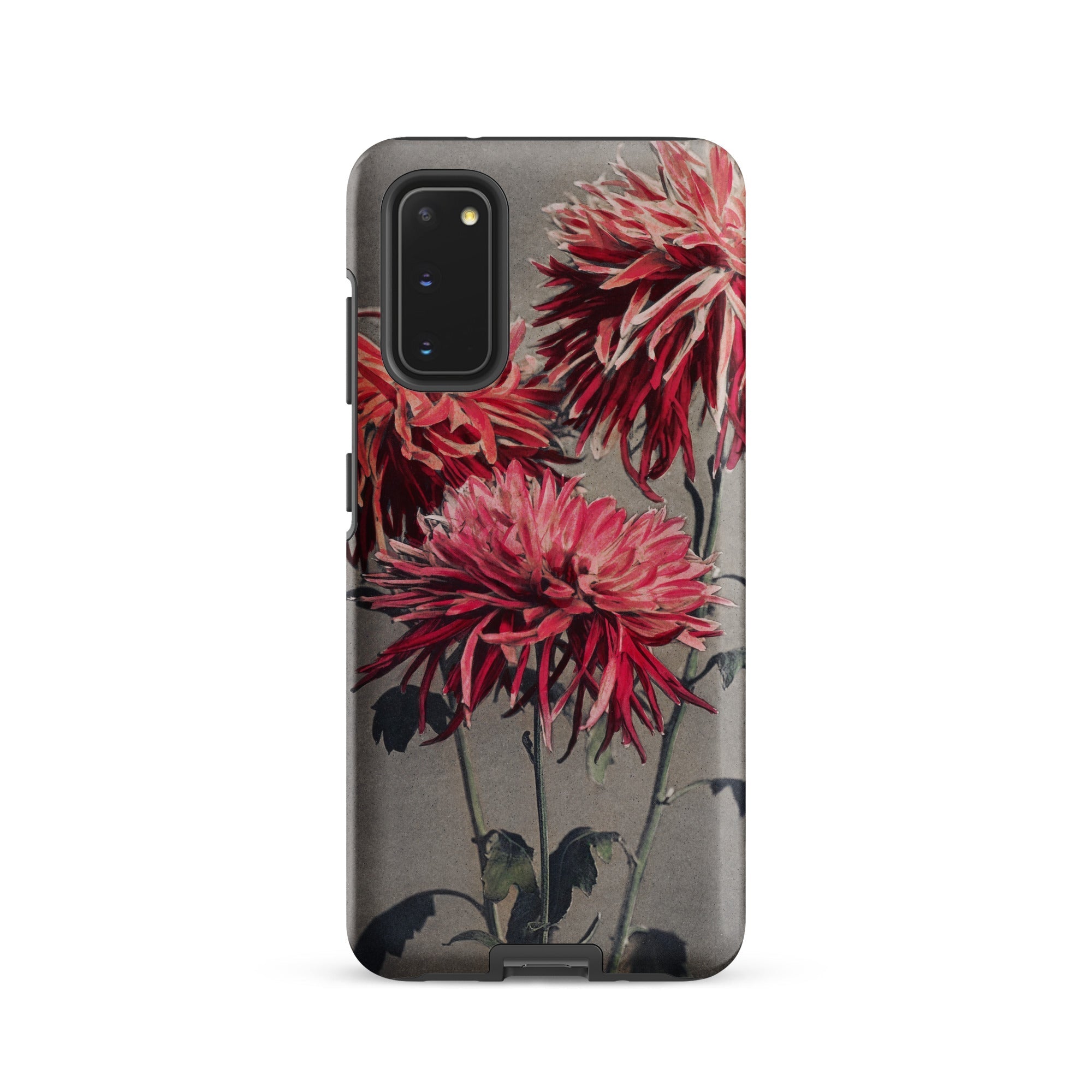 Asa–dsuma–bune Kazumasa Ogawa Floral Samsung Case, Galaxy S20 / Matte, Smartphone Case Red Pink Floral Design