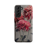 Asa–dsuma–bune - Kazumasa Ogawa Floral Samsung Case, Galaxy S21 Fe / Matte, Smartphone Case Botanical Print Vibrant Pink Red Flowers