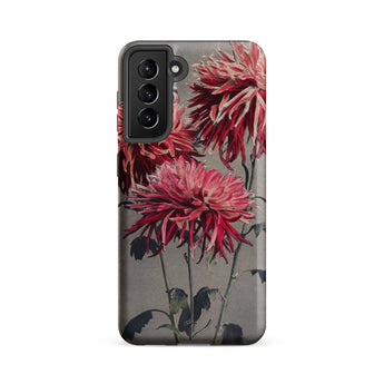 Asa–dsuma–bune - Kazumasa Ogawa Floral Samsung Case, Galaxy S21 Fe / Matte, Smartphone Case Botanical Print Vibrant Pink Red Flowers