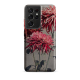 Asa–dsuma–bune - Kazumasa Ogawa Floral Samsung Case, Galaxy S21 Ultra / Matte, Smartphone Case Dark Pink Chrysanthemum Floral Design