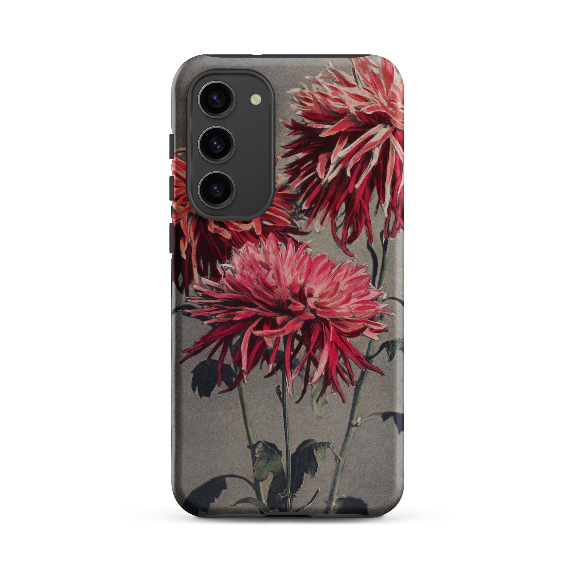 Asa–dsuma–bune Kazumasa Ogawa Floral Samsung Case, Galaxy S23 Plus / Matte, Smartphone Case Artistic Rendition Three Vibrant Red