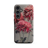 Asa–dsuma–bune - Kazumasa Ogawa Floral Samsung Case, Galaxy S24 Plus / Matte, Black Phone Case Floral Design Red Dahlia Flowers