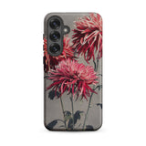 Asa–dsuma–bune - Kazumasa Ogawa Floral Samsung Case, Galaxy S25 Plus / Matte, Smartphone Case Vibrant Floral Design Three Pink Red