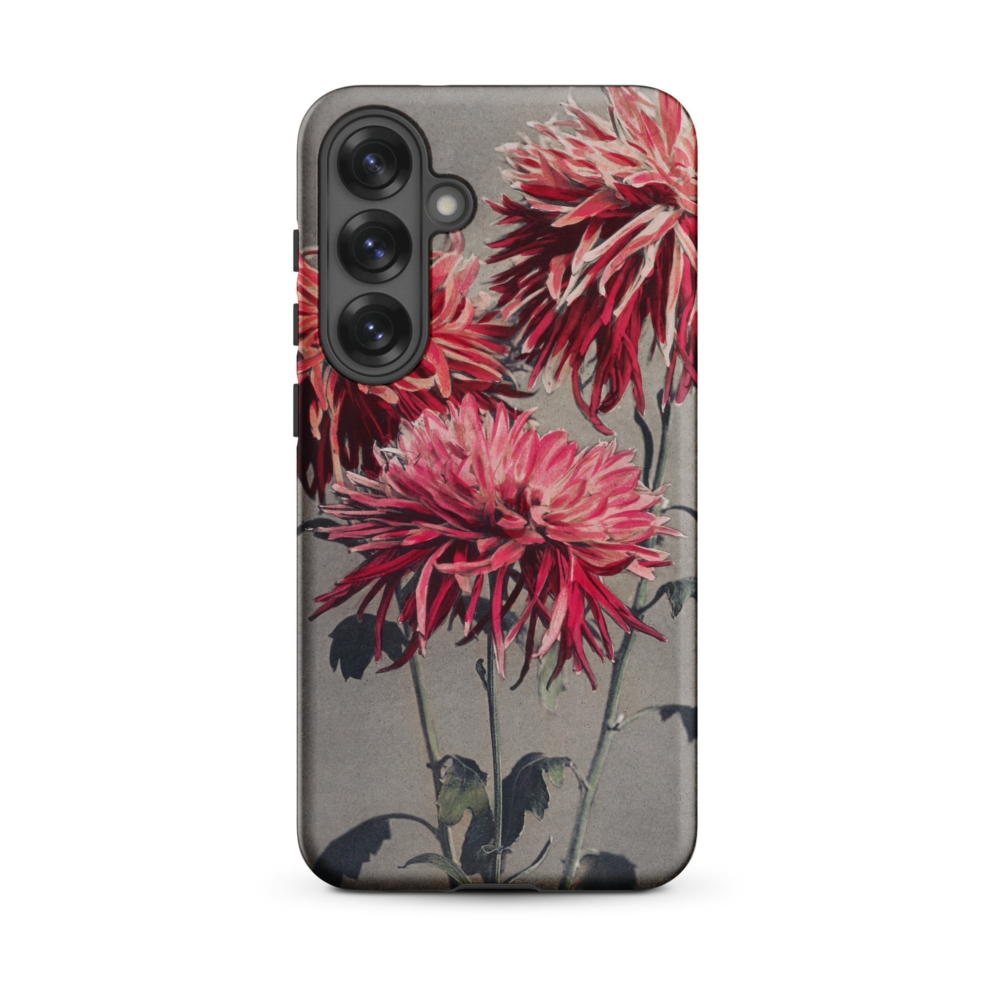 Asa–dsuma–bune Kazumasa Ogawa Floral Samsung Case, Galaxy S25 Plus / Matte, Smartphone Case Vibrant Floral Design Three Pink Red