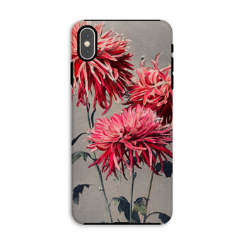 Asa–dsuma–bune - Ogawa Kazumasa Floral Iphone Case, Xs Max / Matte, Phone Case Vibrant Floral Design Red Pink Chrysanthemums