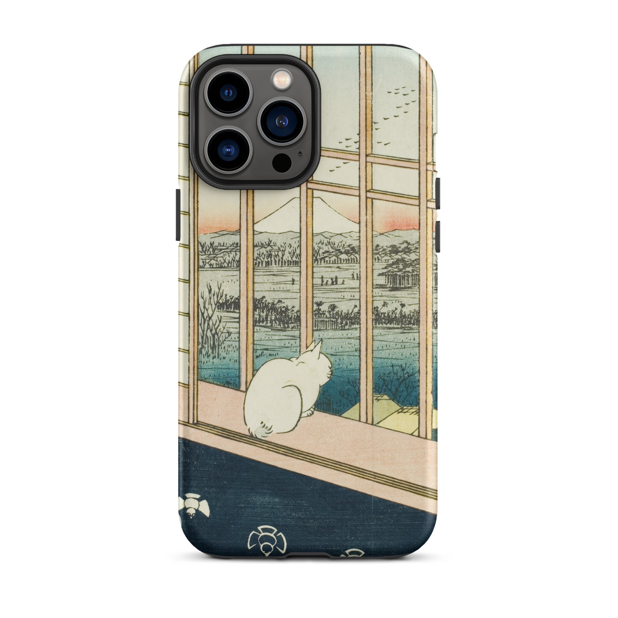 Asakusa Ricefields and Torinomachi Festival Utagawa Hiroshige Iphone Case, 13 Pro Max / Matte, Phone Case Cat Window Design