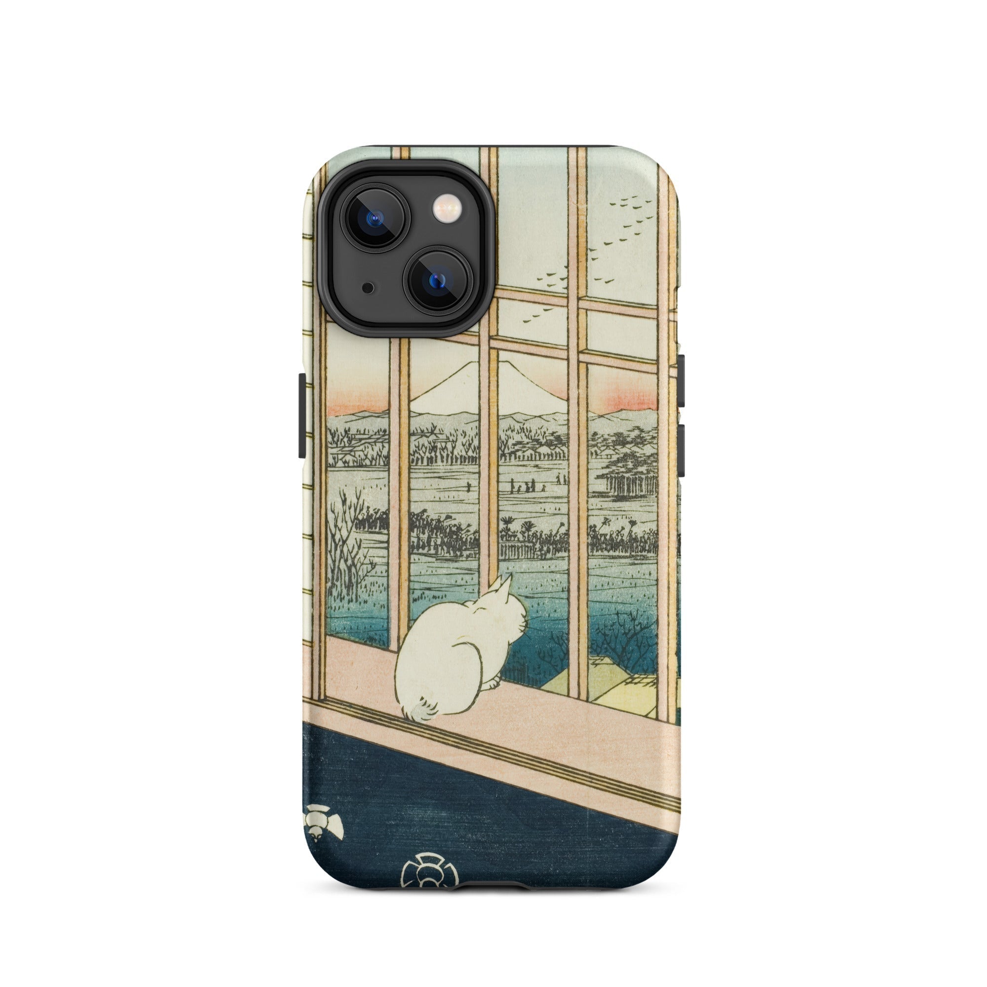 Asakusa Ricefields and Torinomachi Festival Utagawa Hiroshige Iphone Case, 14 / Matte, Phone Case Cat Landscape Design