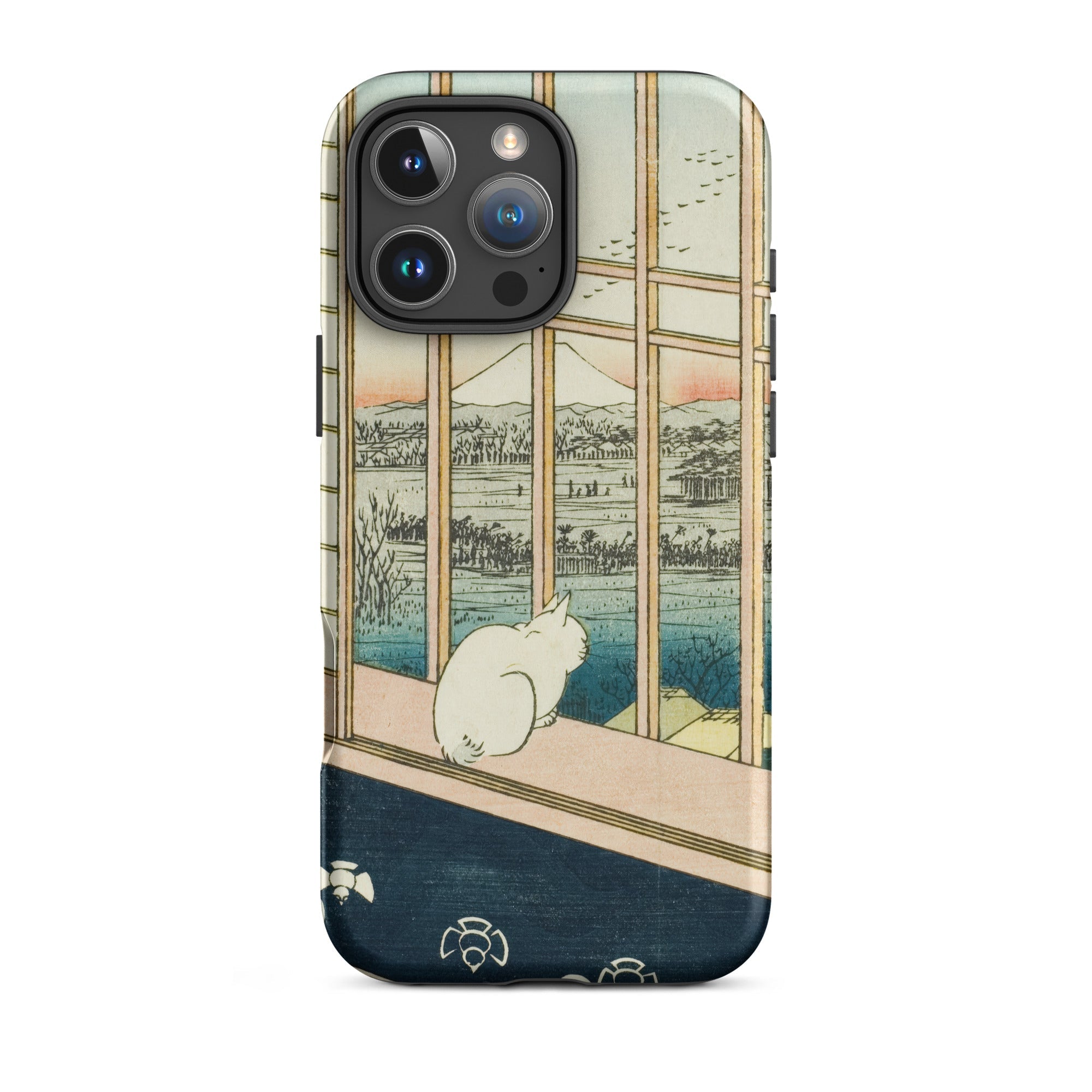 Asakusa Ricefields and Torinomachi Festival - Utagawa Hiroshige Iphone Case, 16 Pro Max / Matte, Phone Case Cat Landscape Design