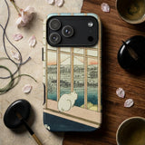 Asakusa Ricefields and Torinomachi Festival - Utagawa Hiroshige Phone Case Phone Case Traditional Japanese-style Illustration White Cat