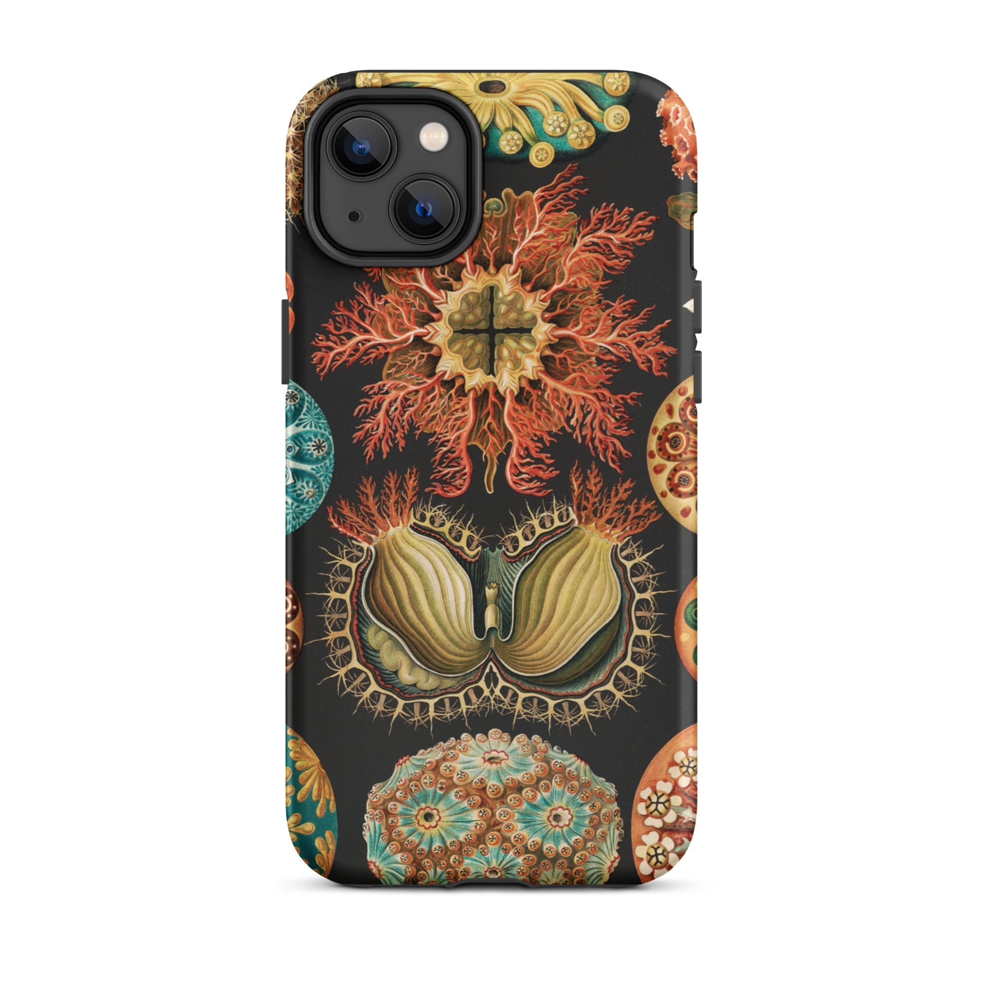 Ascidiae Sea Squirts Ernst Haeckel Iphone Case, 14 Plus / Matte, Coral Patterned Phone Case