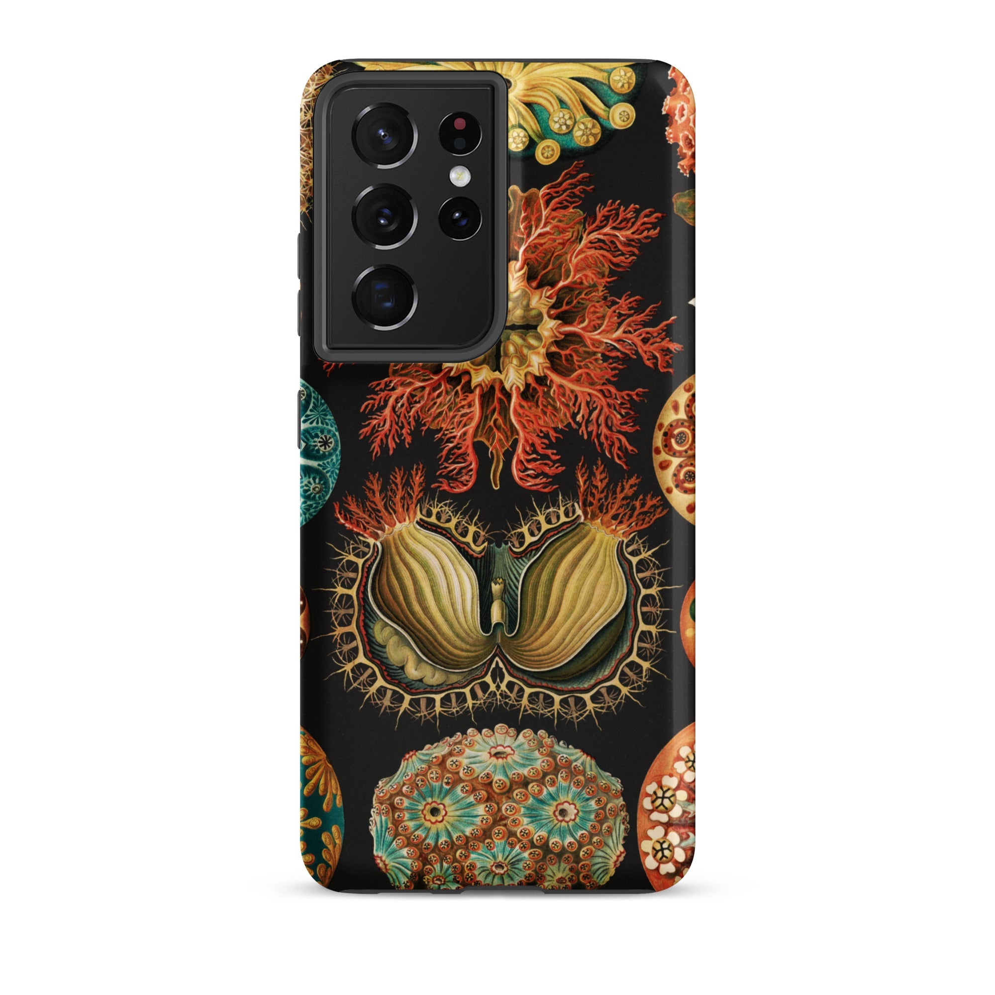 Ascidiae Sea Squirts Ernst Haeckel Samsung Case, Galaxy S21 Ultra / Matte, Black Smartphone Case Vibrant Pattern Coral Sea Creatures
