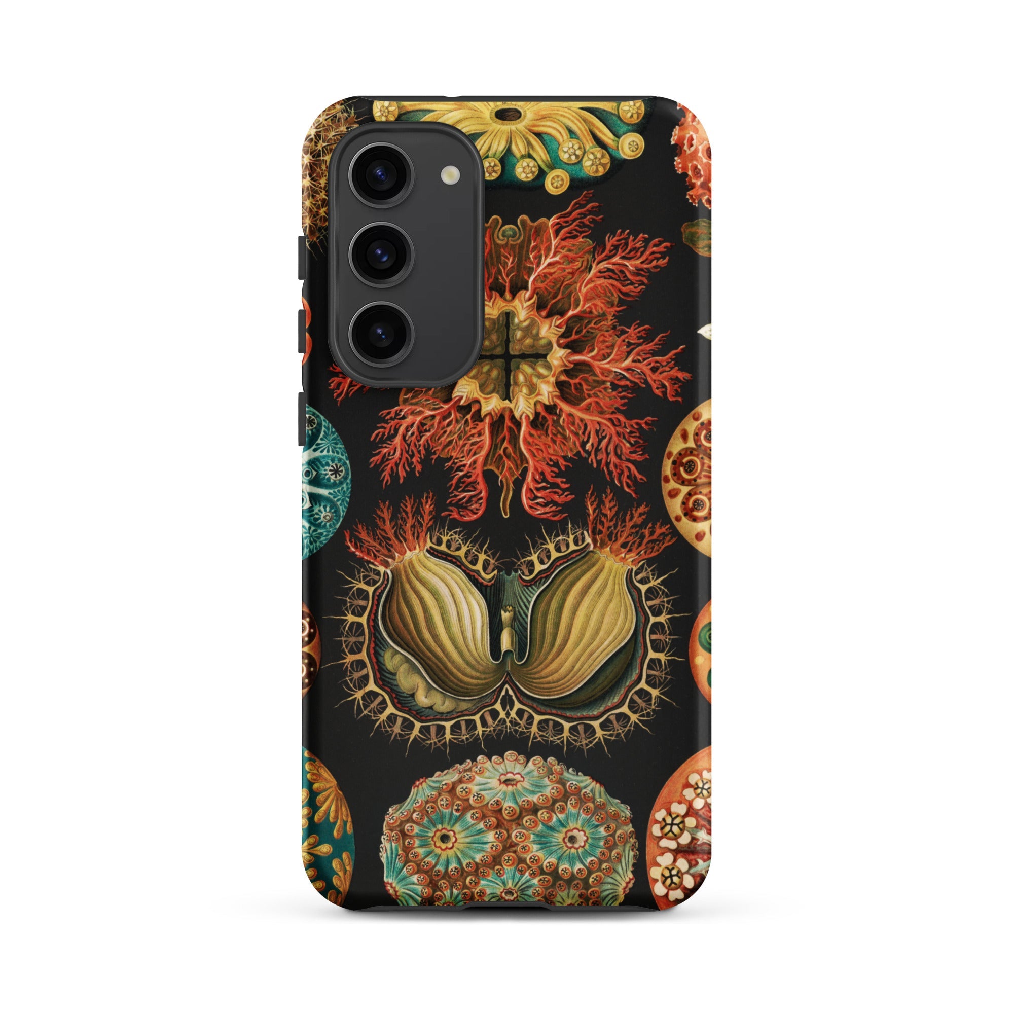Ascidiae Sea Squirts Ernst Haeckel Samsung Case, Galaxy S23 Plus / Matte, Black Smartphone Case Colorful Intricate Pattern Marine Life
