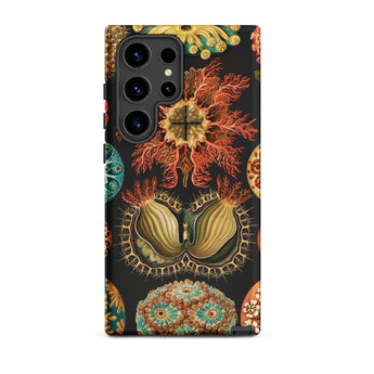 Ascidiae Sea Squirts - Ernst Haeckel Samsung Case, Galaxy S24 Ultra / Matte, Black Smartphone Case Vibrant Vintage Marine Life Pattern