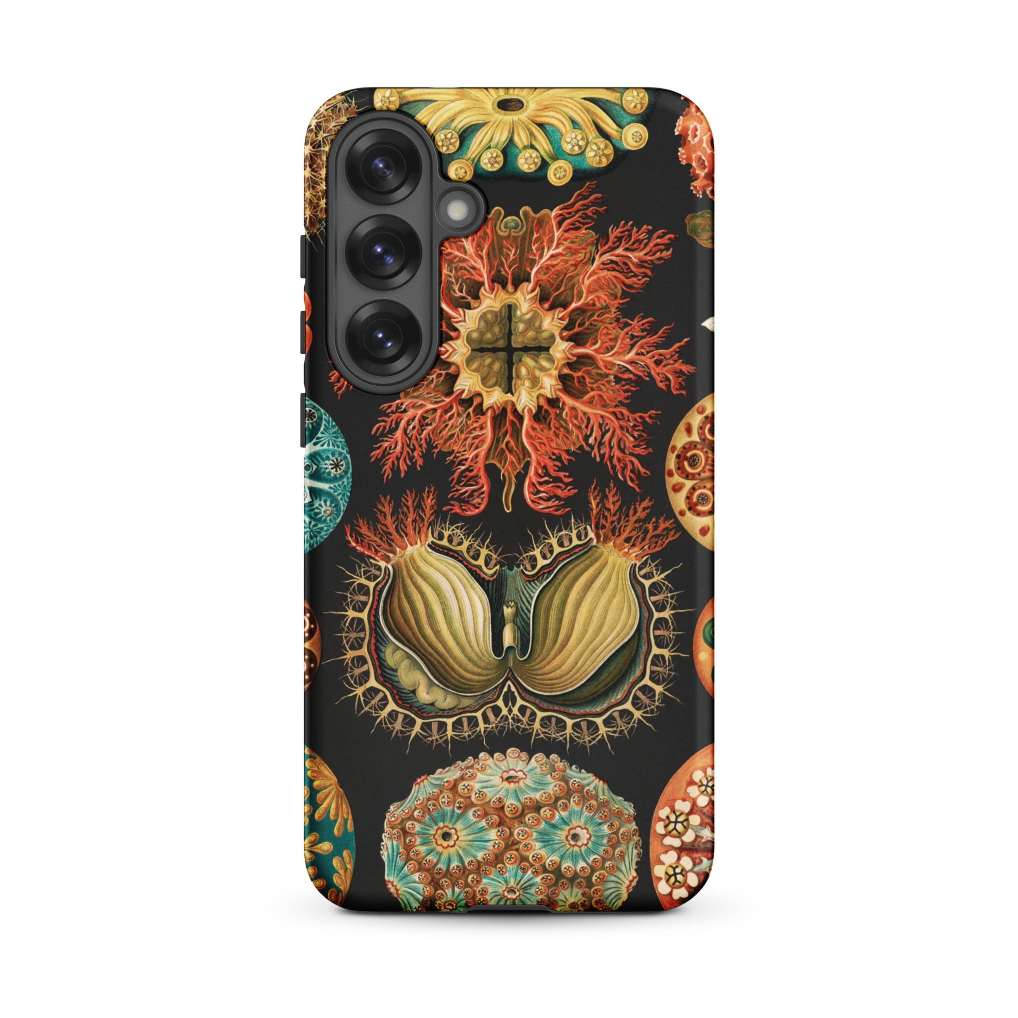 Ascidiae Sea Squirts Ernst Haeckel Samsung Case, Galaxy S25 Plus / Matte, Smartphone Black Case Colorful Intricate Pattern Sea Creatures