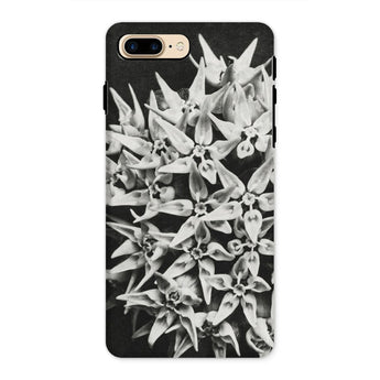 Asclepias Speciosa - Karl Blossfeldt Iphone Case, 8 Plus / Matte, Phone Case Black White Floral Design Clustered Star-shaped