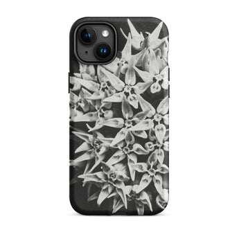 Asclepias Speciosa - Karl Blossfeldt Phone Case Iphone 15 Plus / Matte Black White Floral Phone Case Karl Blossfeldt Photo, Monochrome