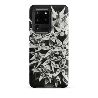 Asclepias Speciosa - Karl Blossfeldt Phone Case Samsung Galaxy S20 Ultra / Matte Black White Floral Phone Case Dense Cluster Stylized Karl