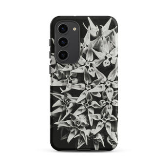 Asclepias Speciosa - Karl Blossfeldt Phone Case Samsung Galaxy S23 Plus / Matte Black White Floral Phone Case Dense Pattern Stylized Karl