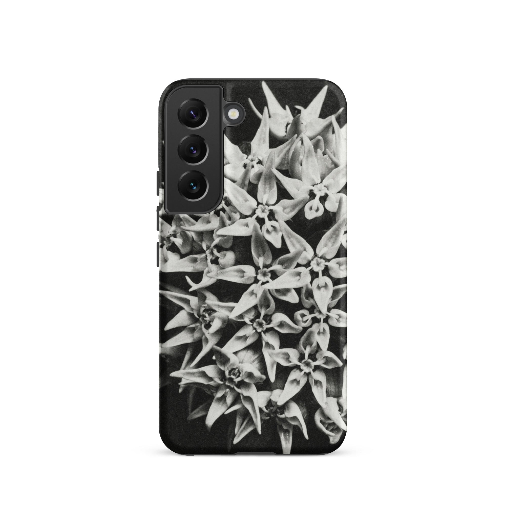 Asclepias Speciosa Karl Blossfeldt Samsung Case, Galaxy S22 / Matte, Black Smartphone Case Monochrome Floral Pattern