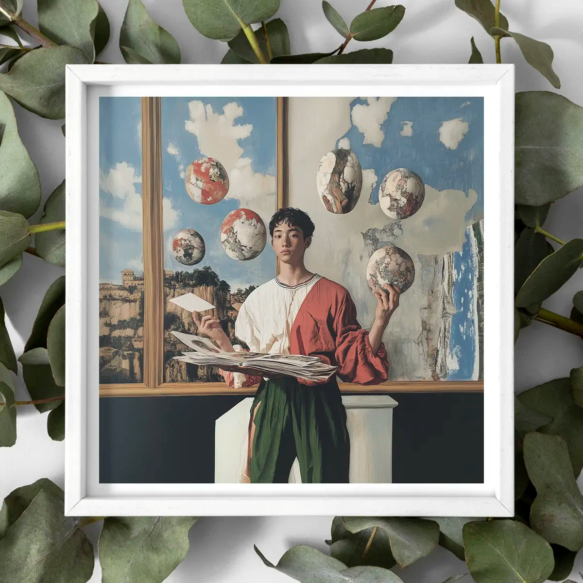 Framed surrealist artwork inspired by Vincent van Gogh showcasing creative electricity in art