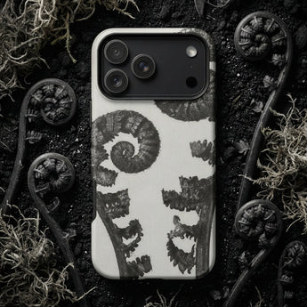 Aspidium Filix Mas (shield Fern Fronds) - Karl Blossfeldt Phone Case Black White Fern-patterned Phone Case Matte Finish Designed Karl