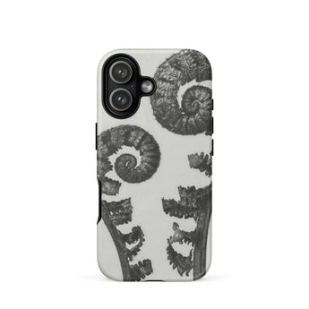 Aspidium Filix Mas (shield Fern Fronds) - Karl Blossfeldt Phone Case Iphone 17 / Matte Iphone 12 Case Ammonite Fossil Design Black White