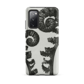 Aspidium Filix Mas (shield Fern Fronds) - Karl Blossfeldt Phone Case Samsung Galaxy S20 Fe / Matte Black White Fern-patterned Phone Case