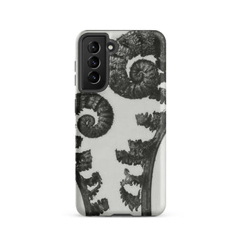 Aspidium Filix Mas (shield Fern Fronds) - Karl Blossfeldt Phone Case Samsung Galaxy S21 / Matte Black White Fern-patterned Phone Case