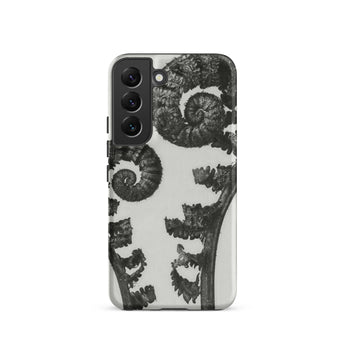 Aspidium Filix Mas (shield Fern Fronds) - Karl Blossfeldt Phone Case Samsung Galaxy S22 / Matte Black White Fern-patterned Phone Case