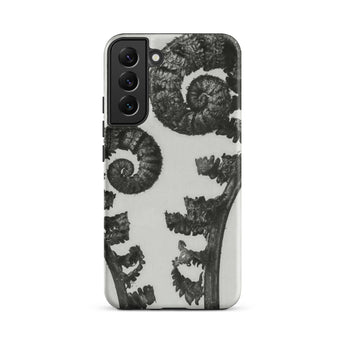 Aspidium Filix Mas (shield Fern Fronds) - Karl Blossfeldt Phone Case Samsung Galaxy S22 Plus / Matte Black White Fern Frond Design Phone