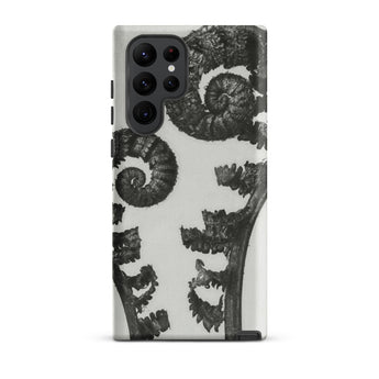 Aspidium Filix Mas (shield Fern Fronds) - Karl Blossfeldt Phone Case Samsung Galaxy S22 Ultra / Matte Black White Fern-patterned Phone Case