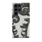 Aspidium Filix Mas (shield Fern Fronds) - Karl Blossfeldt Phone Case Samsung Galaxy S23 Ultra / Matte Black White Fern-patterned Phone Case
