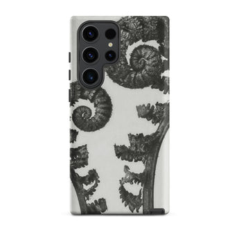 Aspidium Filix Mas (shield Fern Fronds) - Karl Blossfeldt Phone Case Samsung Galaxy S23 Ultra / Matte Black White Fern-patterned Phone Case